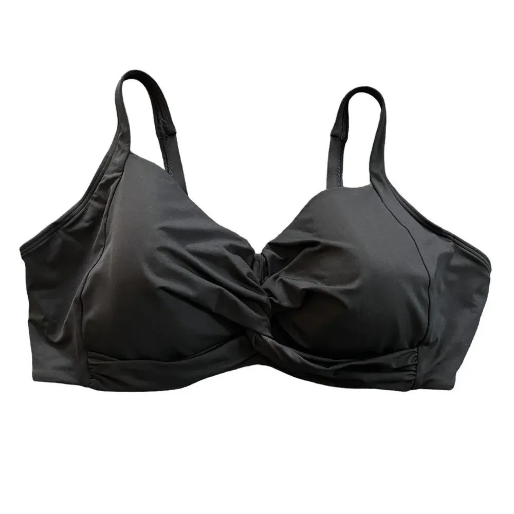 Lands End 24W DD-Cup Chlorine Resistant Twist Underwire Bikini Swimsuit Top